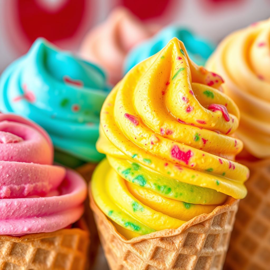 Colorful Mexican ice cream scoops